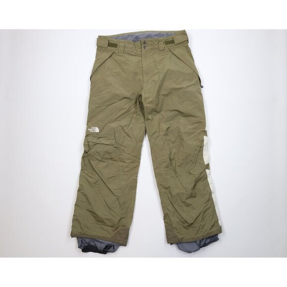 Vtg The North Face Mens Medium Distressed Wide Leg Snow Pants Snowboard Green - Picture 1 of 16